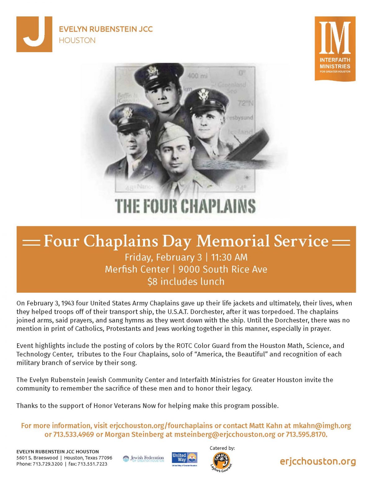 Four Chaplains Day Memorial Service Interfaith Ministries for Greater