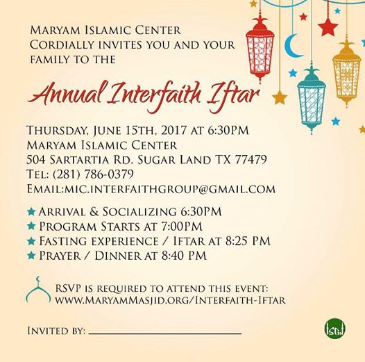 Interfaith Iftar for Ramadan at Maryam Islamic Center Interfaith